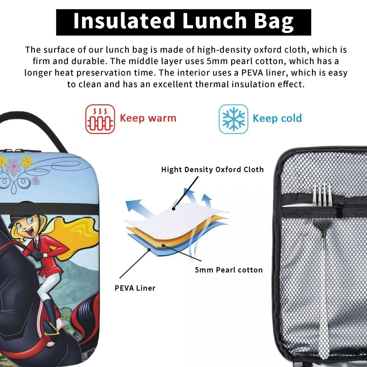 حقيبة غداء هزلاند كوميدية بتصميم جرافيك صندوق غداء كاجوال للنزهات الخارجية حقيبة تبريد محمولة من أكسفورد حقائب يد حرارية