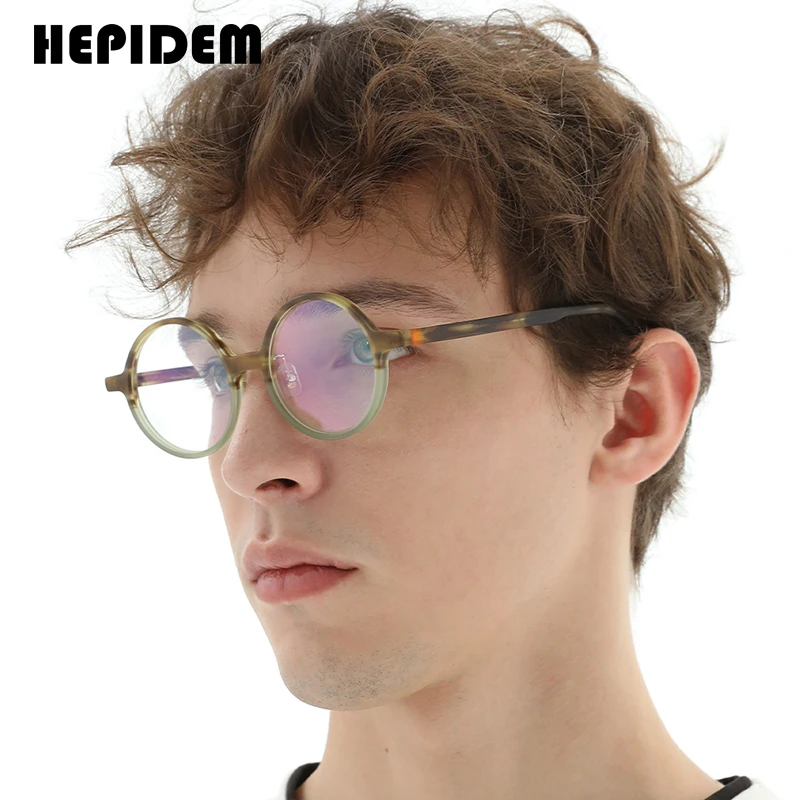 Hepidem แว่นตากรอบแก้วผู้ชายหลากสีแว่นตาย้อนยุคแว่นตา H9265แว่นตาสำหรับผู้หญิง