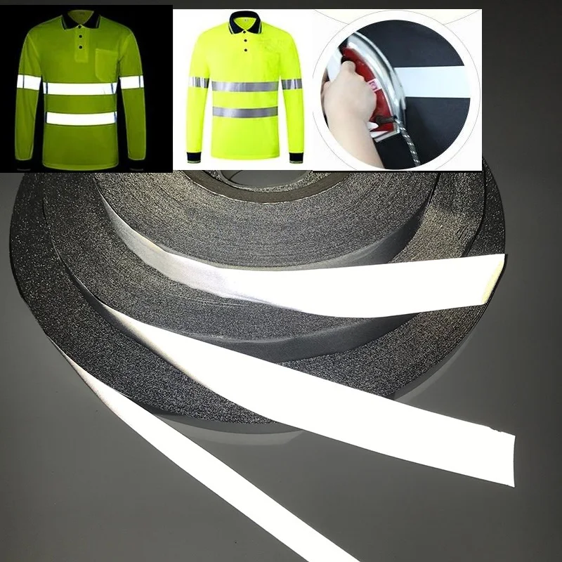 Traffic Reflective Transfer Film Safety Reflector Sticker Safety Tape Bag Shoes Cloth Heat Decals Roadway Night Warning Strip