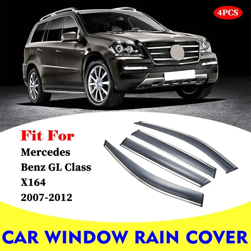 For Mercedes BENZ GL CLASS GL450 X164 2007-2012 Window Visor Car Rain Shield Deflectors Awning Trim Cover Exterior Car-Styling