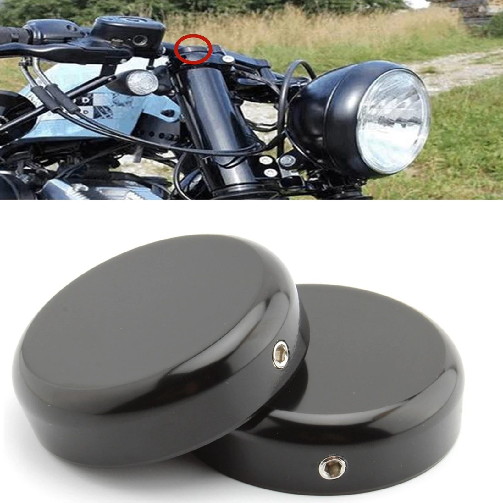 

For Harley X48 Davidson FORTY-EIGHT (XL1200X) 2016-2022 Upper Fork Stem Nut Cap Covers