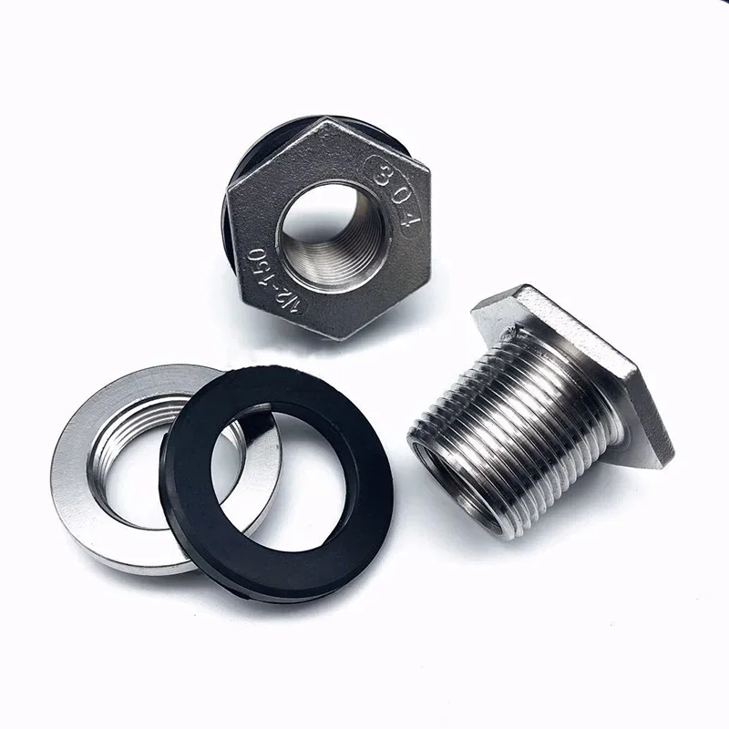 1/4" 3/8" 1/2" 3/4" 1" - 2" BSP Female 316L 304 Stainless Steel Bulkhead Pipe Fitting Connector Coupler Water Tank Hole Drainer