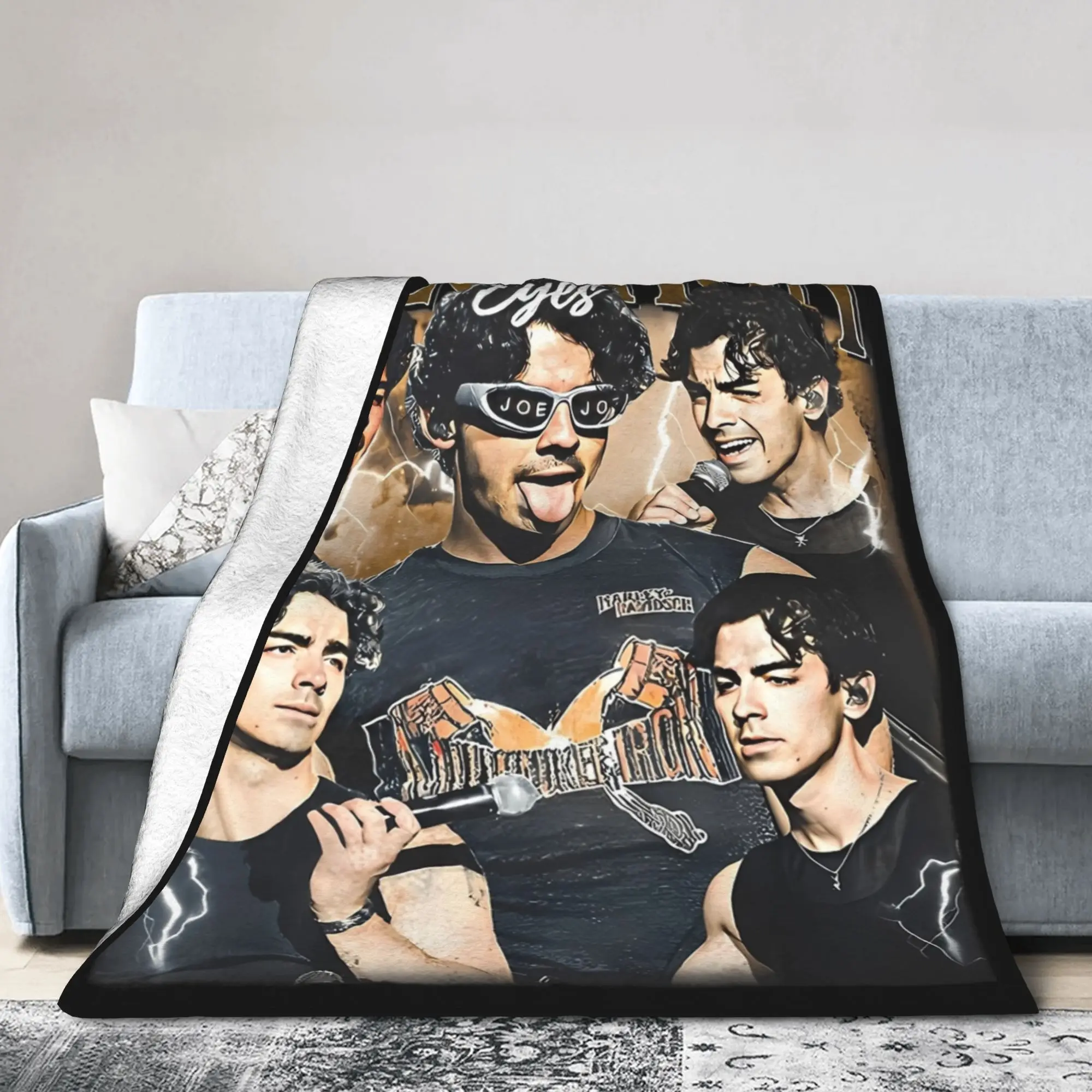 جو جوناس Joecation عيون الإخوة بطانية الصوف الديكور متعددة الوظائف سوبر لينة رمي بطانية للمنزل في الهواء الطلق المفرش