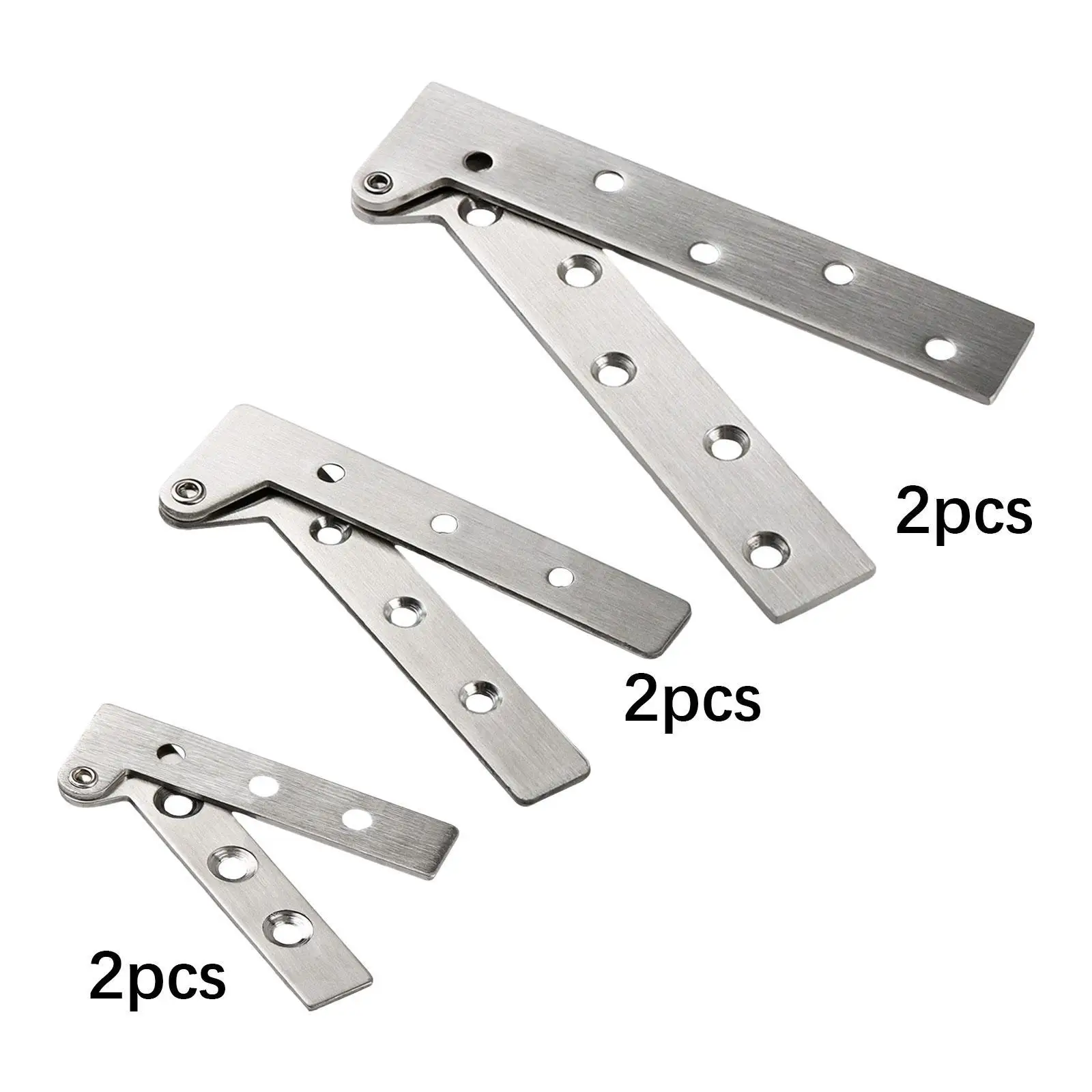 2x Stainless Steel Multifunction Noiseless Concealed Door Hinges for Kitchen Bathroom Household Living Room Bedroom