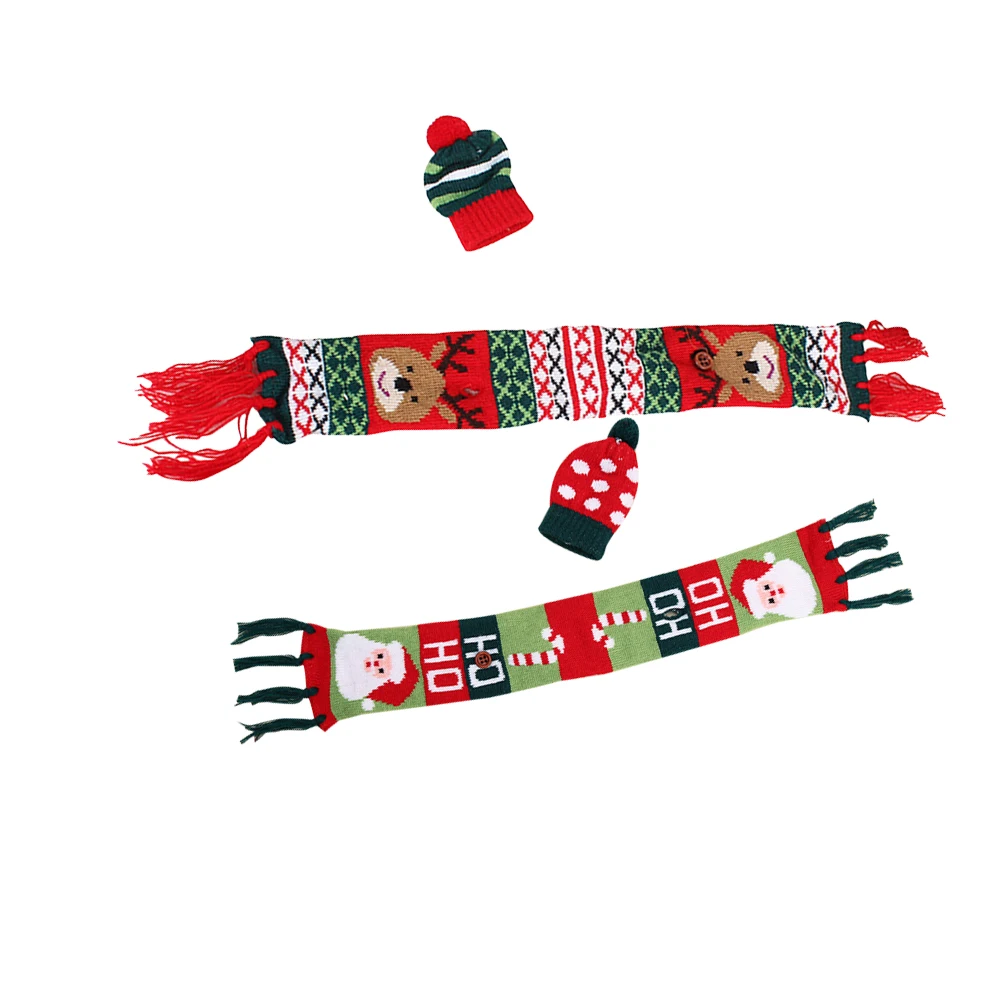 

Stylish Bottle Cover Christmas Reindeer Decoration Scarf Hat Topper Gift Wrap Bright Color Long Use Vibrant Party