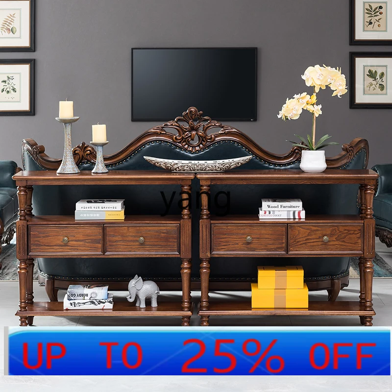 

Lcx all-solid wood entrance table light luxury ultra-thin sofa back a few cases table partition entrance storage