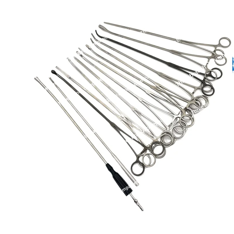 Video-Assisted Thoracic Instrument Double Joint Hemostat Sponge Holding Forceps Bending Separation Forceps Surgical Scissors