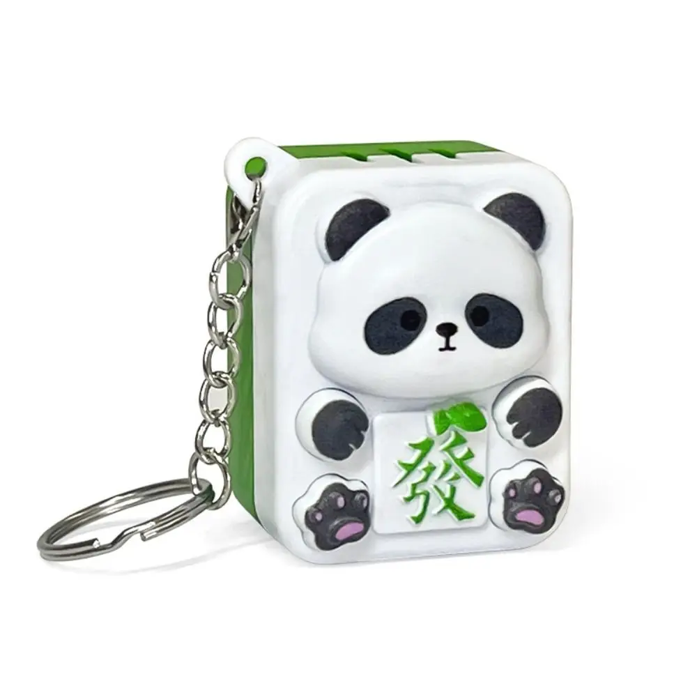 Useful Panda Mahjong Music Key Chain Cat Button Mahjong Voice Keychain Unique Mini Player Mahjong Key Storage Holder Friend Gift