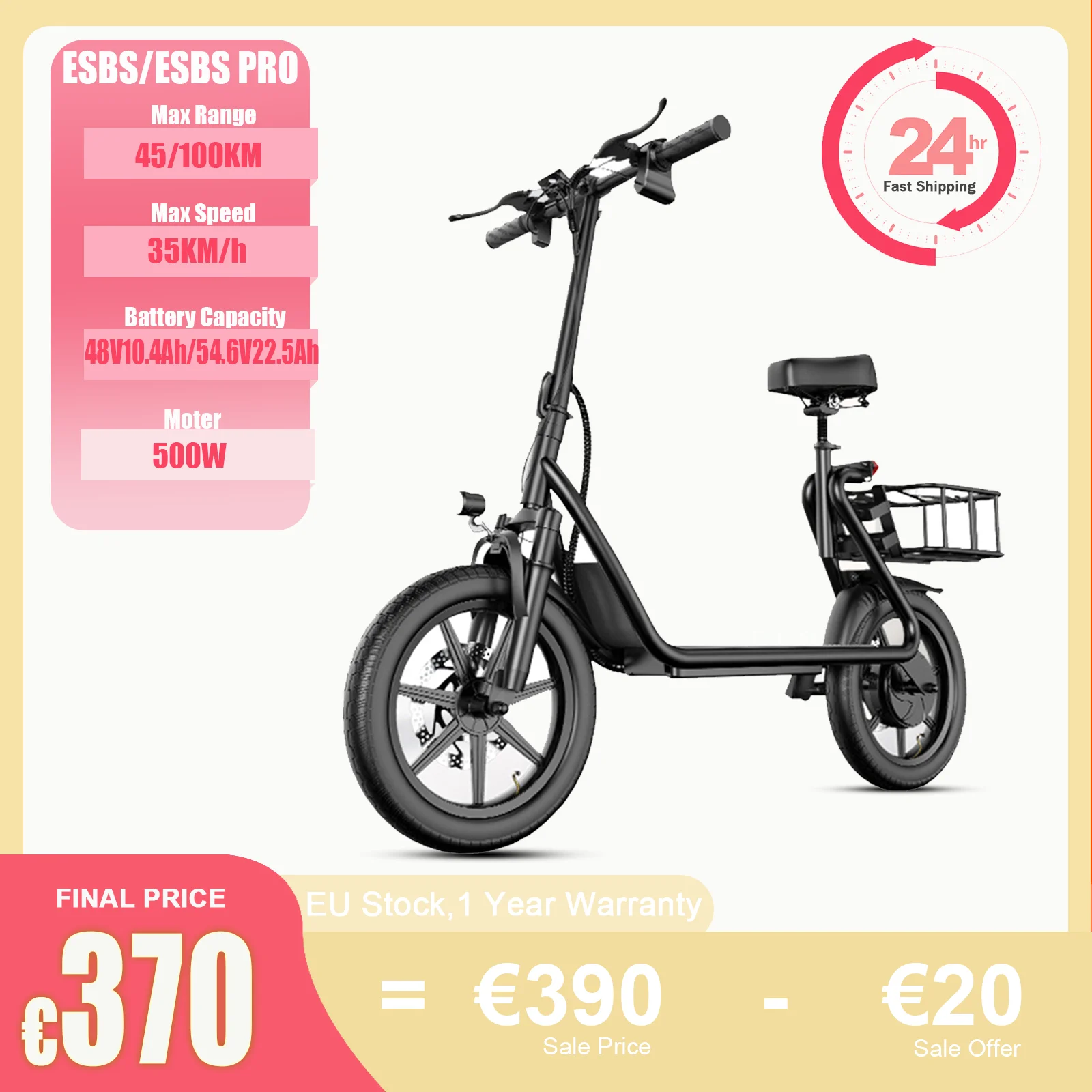 AOVOPRO ESBS/ESBS PRO Adult Electric Scooter 54.6V 22.5AH Large Capacity Battery 100KM Long Range 500W Motor 35KM/H With Seat