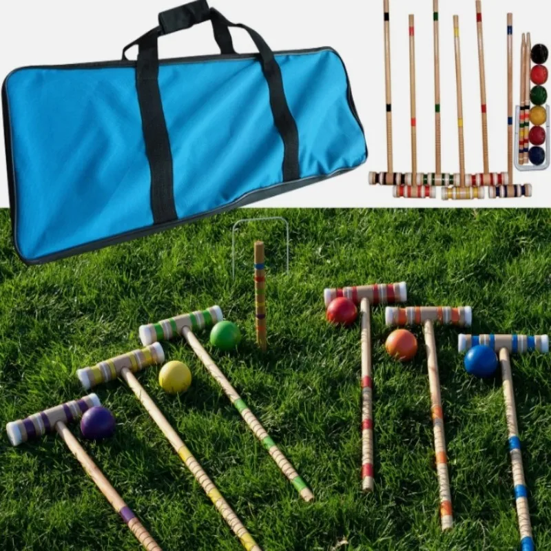 Conjunto completo de croquet dos EUA com maleta de transporte Jogo de gramado ao ar livre no quintal