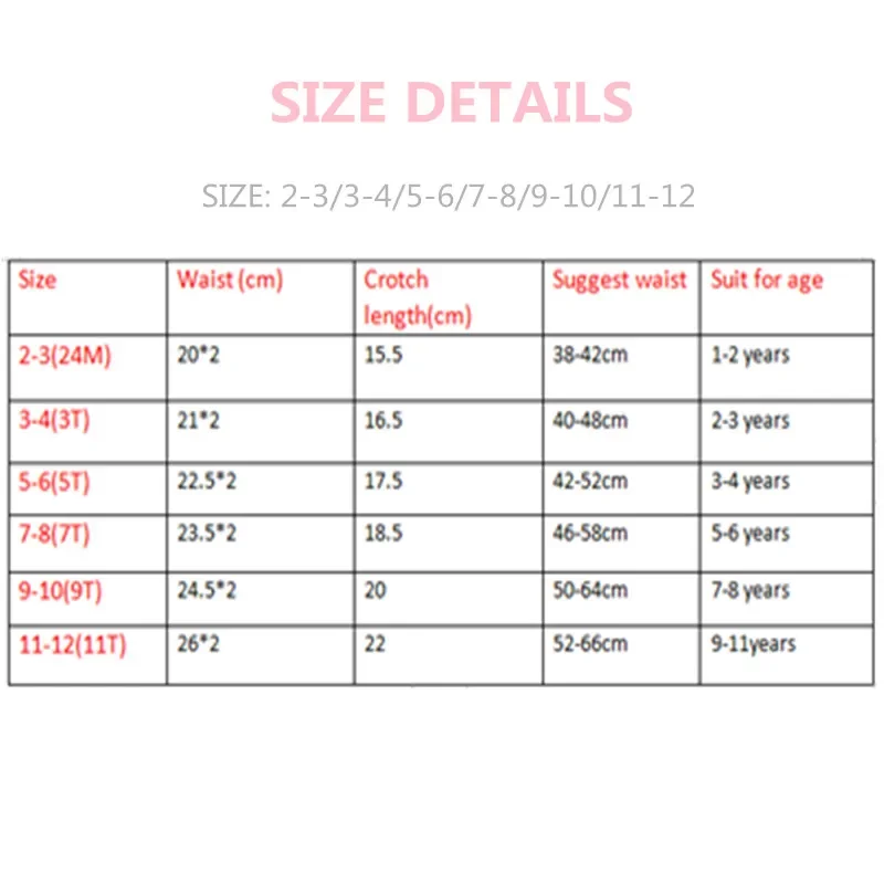 6 Pcs/Lot Baby Kids Girls Underwear Briefs Panties Short Colorful Cotton Underpants 2-12Years