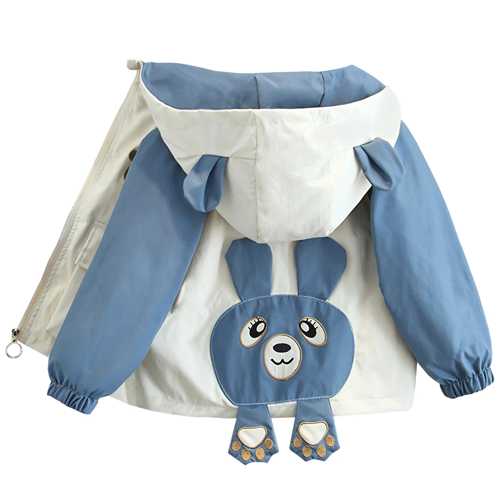 Boys Trench Coat,Lightweight Girls Jacket,Hoodie Toddler Kids Outerwear,Casual Print Children's Windbreaker for Spring/Autumn