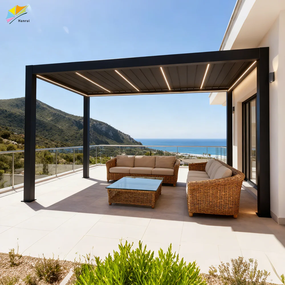 Pergola bioclimatique en alumi - Outdoor Lighting Gazebo avis et prix