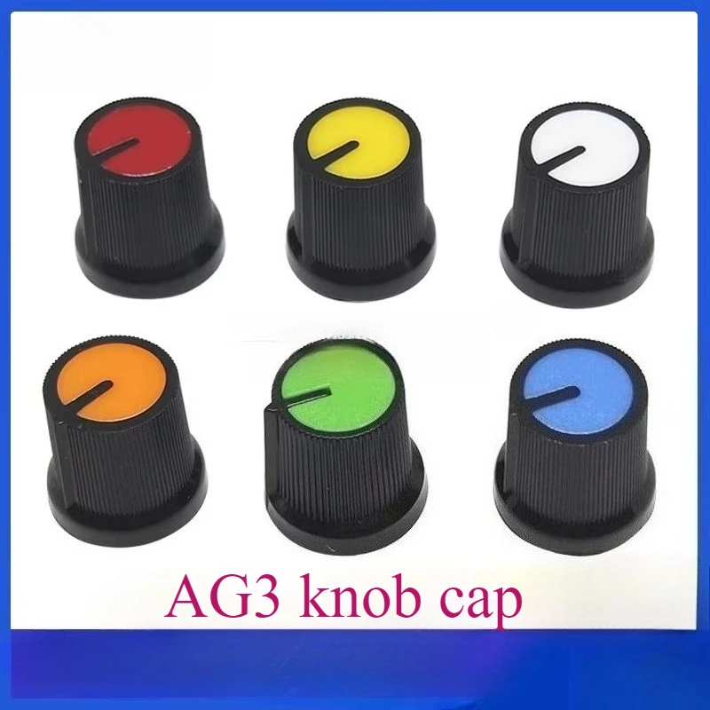 30PCS Assorted Color Potentiometer Knobs Set 15X17 6mm WH148 B10K for Electronics Yellow Orange Blue White Red Green