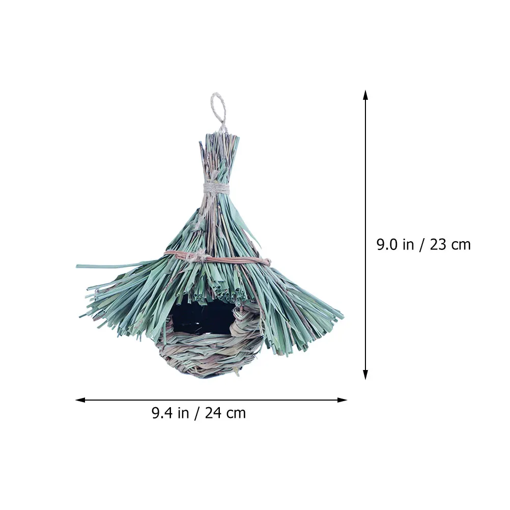 

Natural Bird Nest Decorative Parrot House Hanging Bird Hut Wear-Resistant Straw Nest For Balcony Easy Hanging
