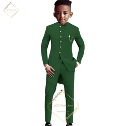 Boys suits blazers African children suits 2 piece suits jacket pants traditional wedding slim fit solid color holiday party