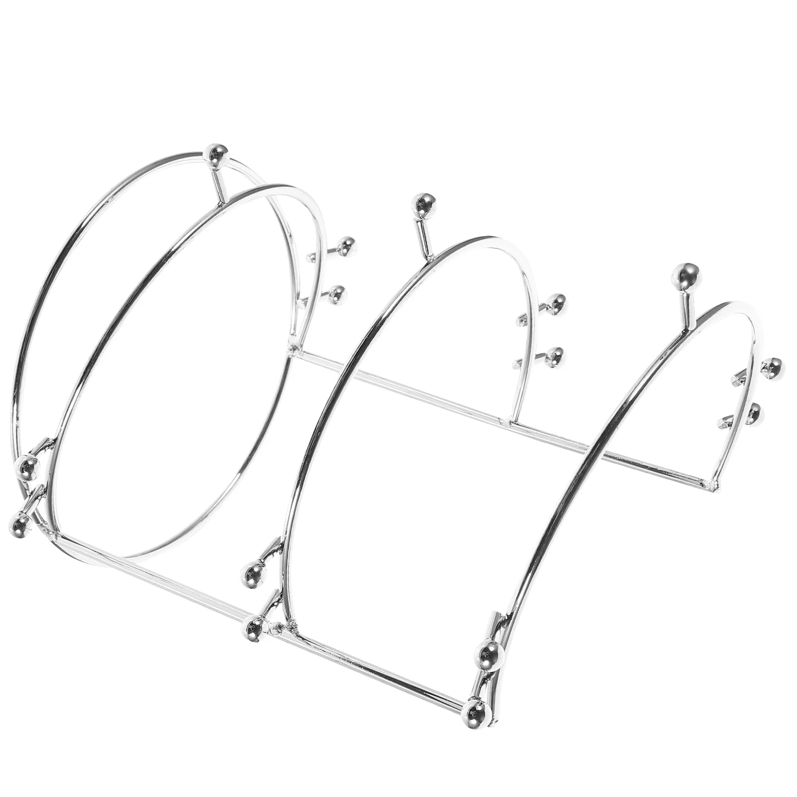 

Shelf Triple Tier Gold Plated Bridal Tiara Headband Crown Display Stand Bride Jewelry Hair Rack Metal Bands Bracket Holder