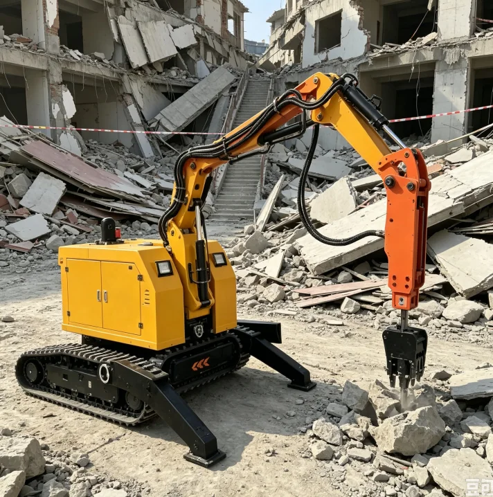 Multifunctional Hydraulic Demolition Robot Remote Control Crawler For Basement Demolition Narrow Underground Space Operation