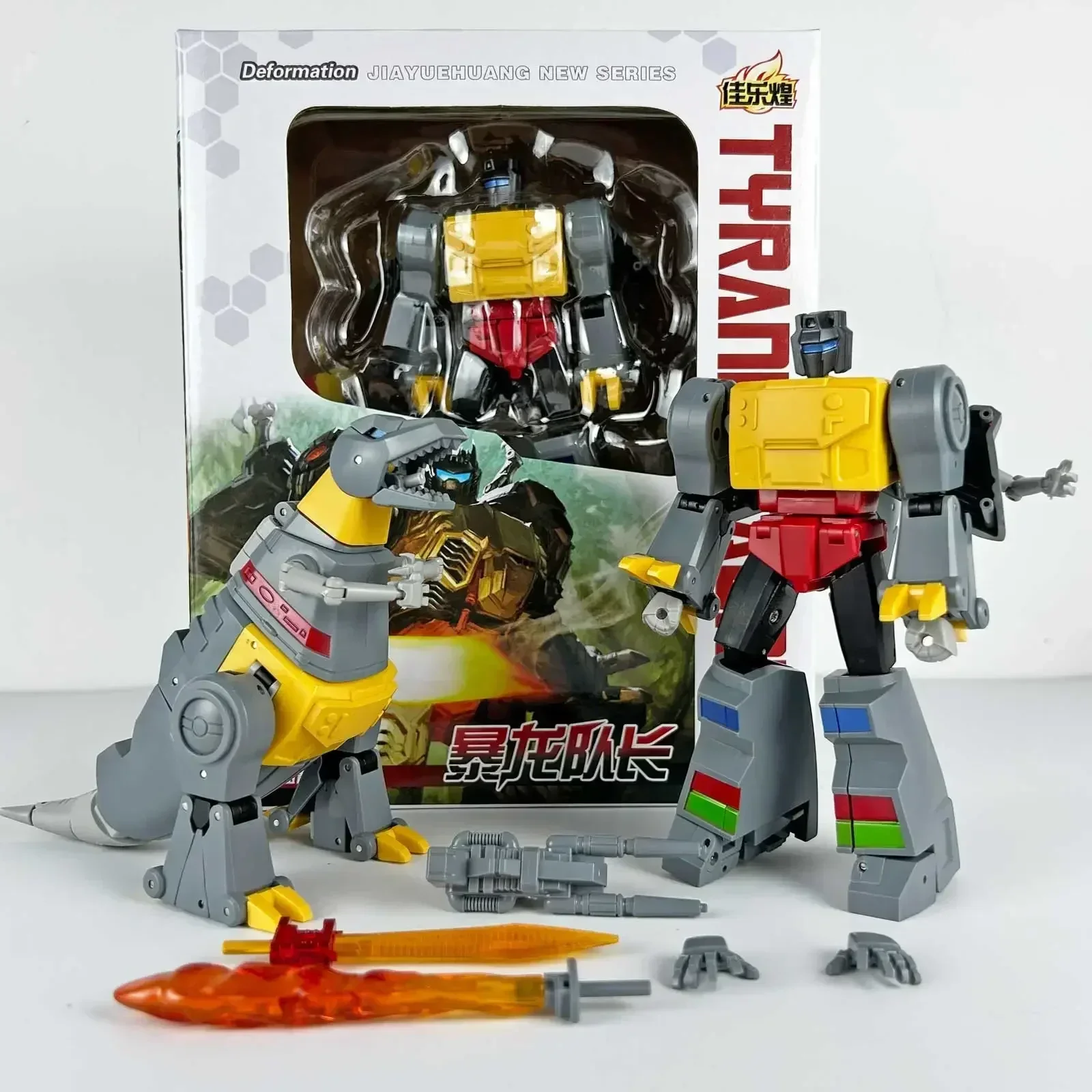 In Voorraad Jiayuehuang Transforming Speelgoed 8809 12 cm Vanguard Grimlock KO Mini Robot Beweegbare Poppen Collectie met Speciale Effecten