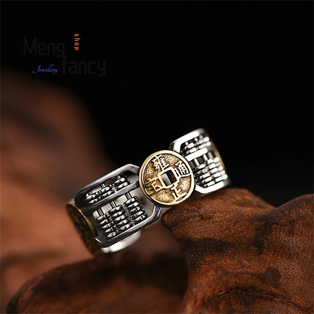 

Ruyi Abacus Ring Is A Fashionable Chinese - Style Coin Ring For Both Men And Women With An Adjustable Opening Fashion Jewelry
