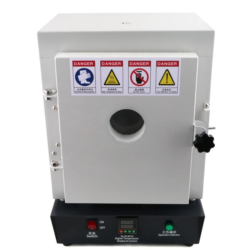 High Temp Muffle Furnace with Observation Window, Constant Temperature Oven for Gypsum Mold Enamel Jewelry Casting
