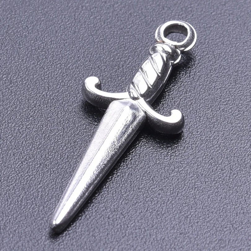 5pcs Mini Sword Charms Knife Gothic Charm for Jewelry Making Supplies Stainless Steel Pendant DIY Necklace Accessories Materials