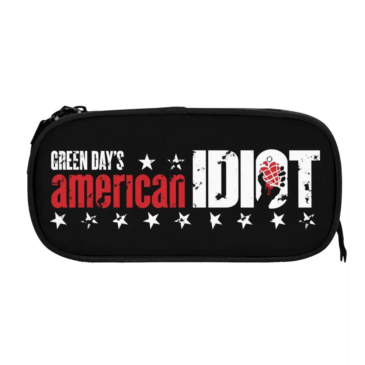 Green Day American Idiot Big Capacity Pencil Pen Case Office College School Large Storage Bag Pouch Holder Box Organizer