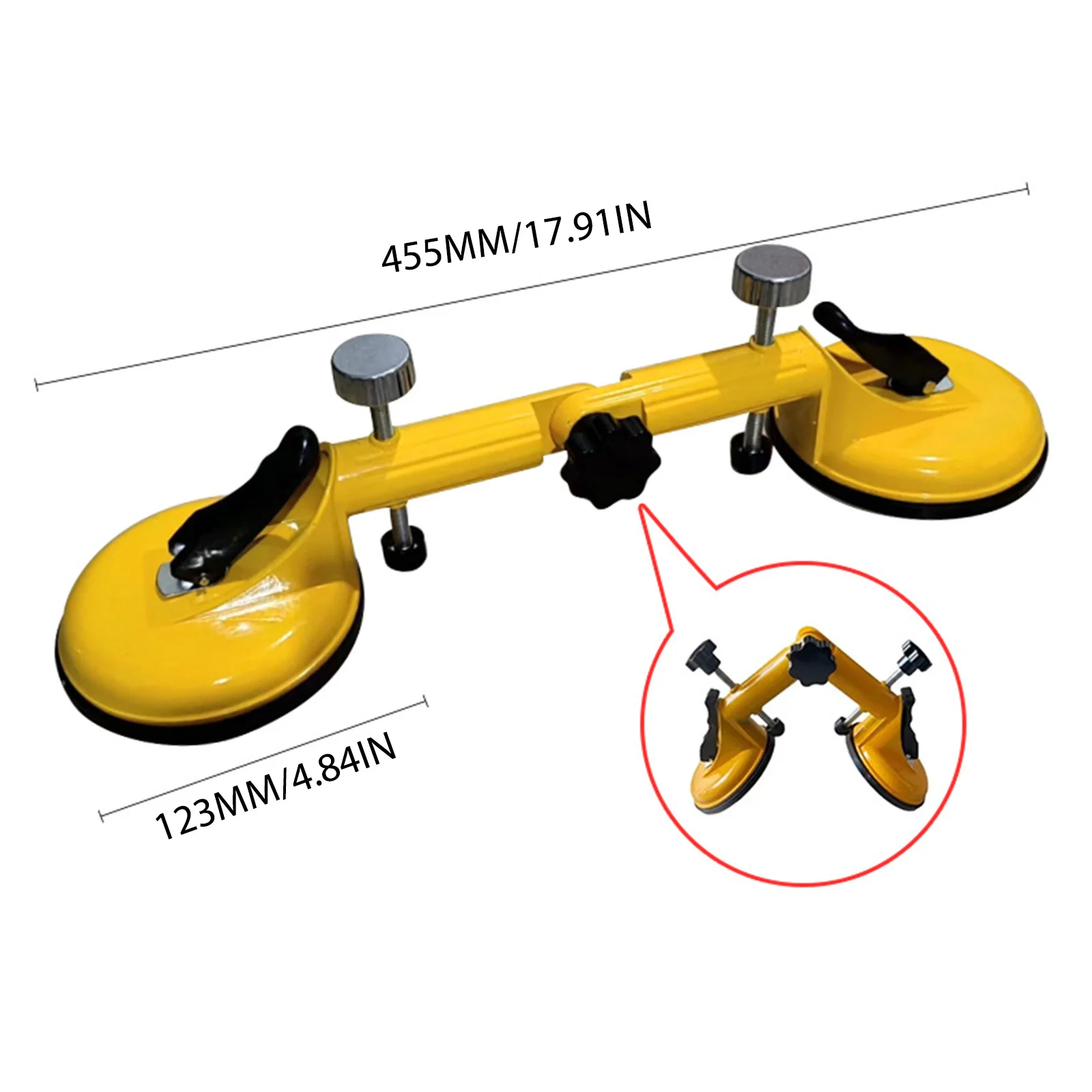 Ventosa per sollevatore a ventosa in vetro per maniglia per pavimenti in piastrelle, doppie ventose con gomma plastica ad alta resistenza
