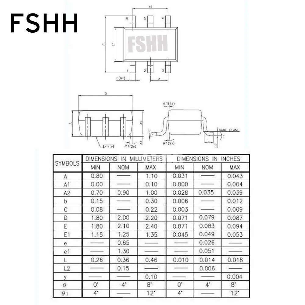 محول كشف مآخذ اختبار الشيخوخة ، sot-363 ، sc70 ، sot363 إلى dip6