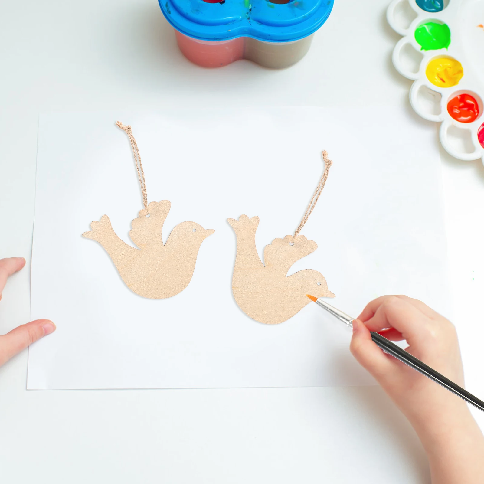 

20 Pcs Wooden Hanging Ornaments Wedding Theme Pendant Decorations Birds for Crafts Cutouts Pigeon Unfinished Artificial