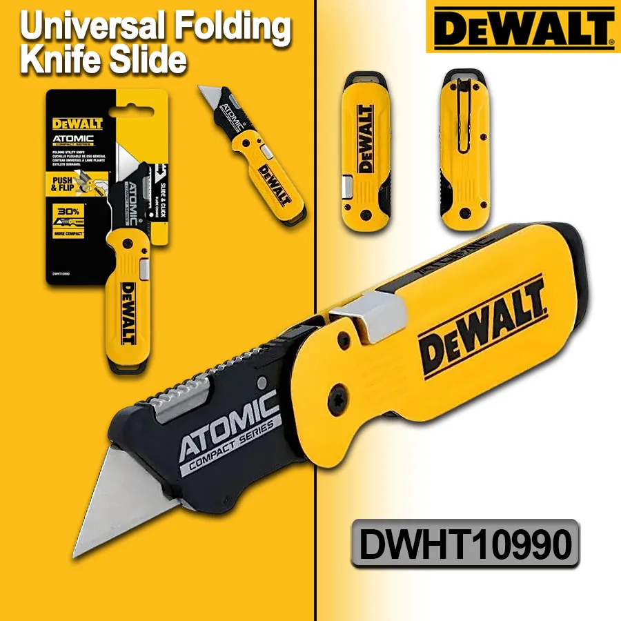 

Dewalt Push and Flip Folding Utility Knife Universal Folding Knife Slide & Click Compact Series Cutting Tool NO.DWHT10990