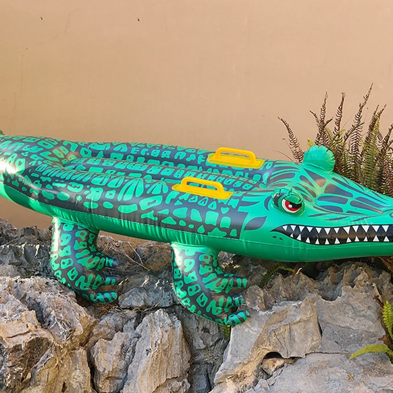 Reptile Ride On Toys, Crocodile Inflatable Pool Float For Kids, Fun Beach And Pool Toy, Giant Inflatable Pool Float