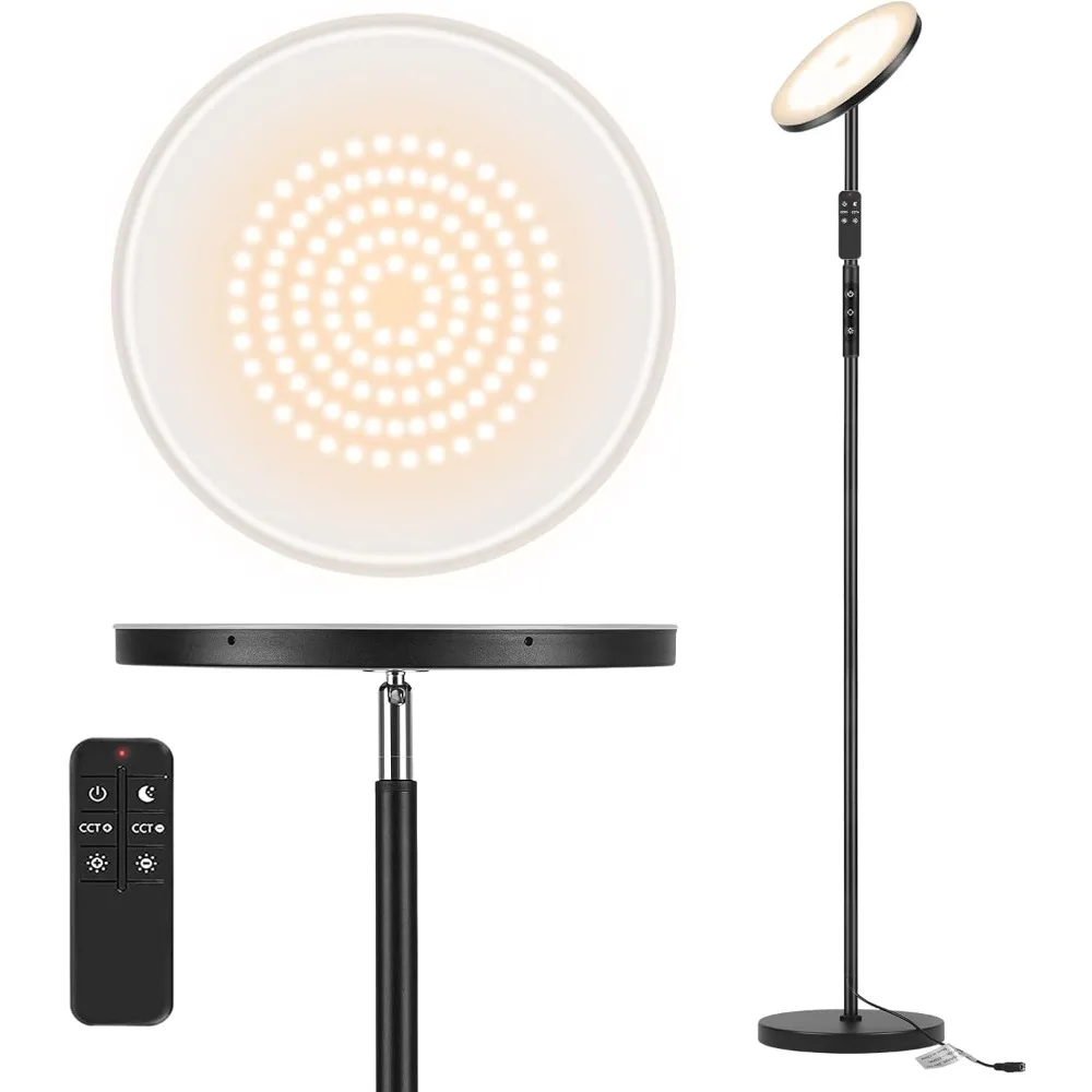 

Floor Lamp, 2400LM Super Bright LED Lamps for Living Room 250W Equivalent, Tall Standing Lamp with Remote/Touch Control