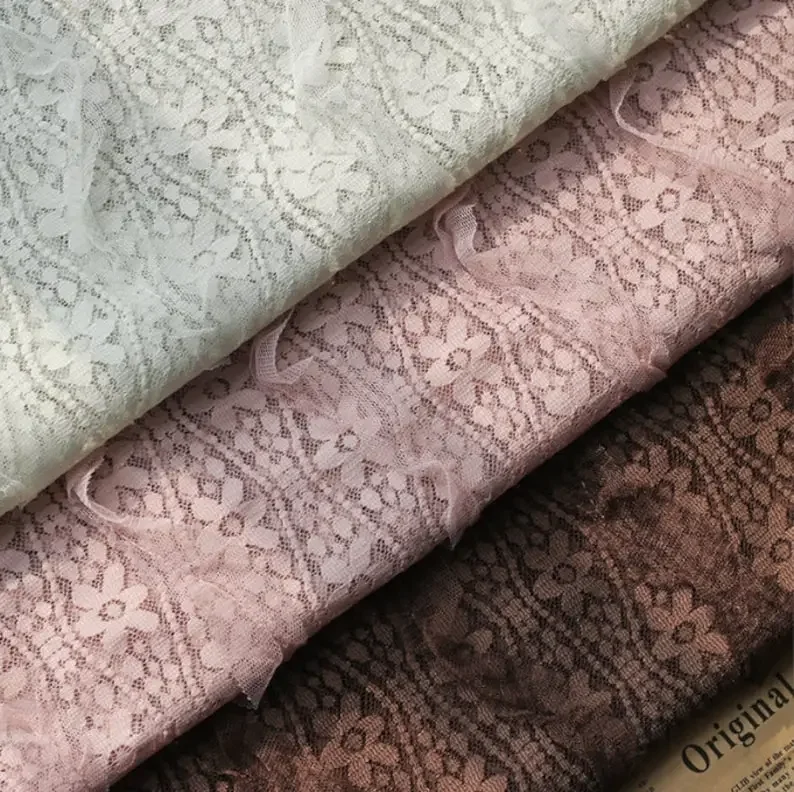 8 Colors High quality Flower embroidery lace fabric pink floral soft lace fabric For Girl Dress Tutu Dress Wedding
