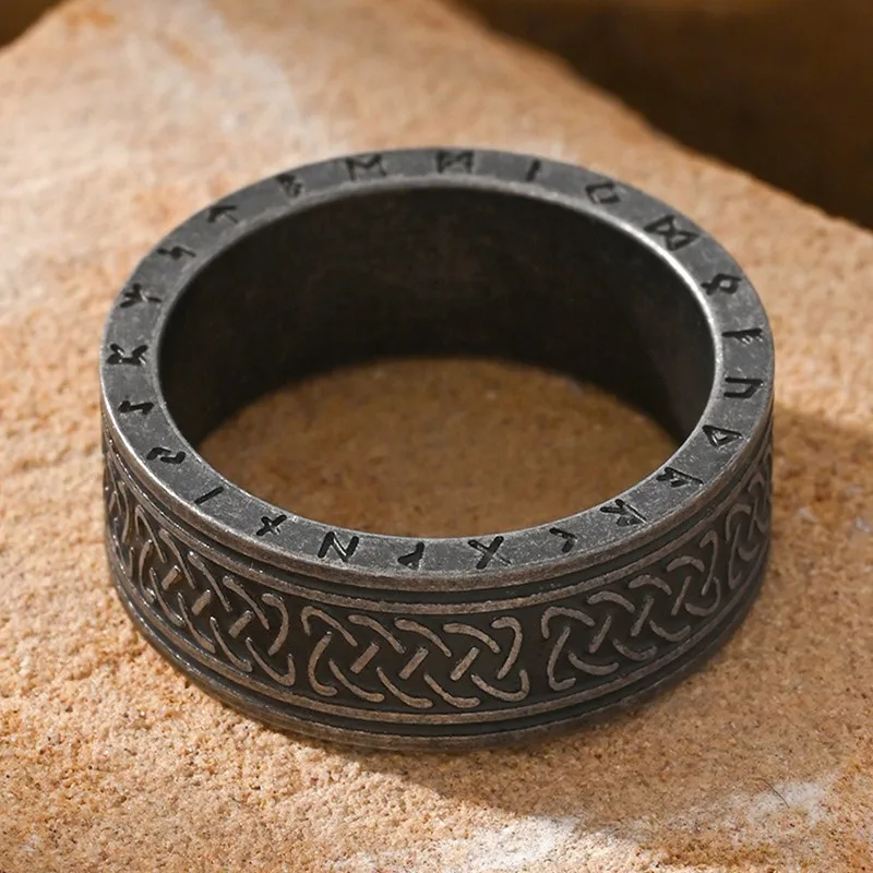Vintage Figure Carving Titanium Stainless Steel Rings for Men Trendy Cool Concise Finger Bands Accessories Drop Shipping New
