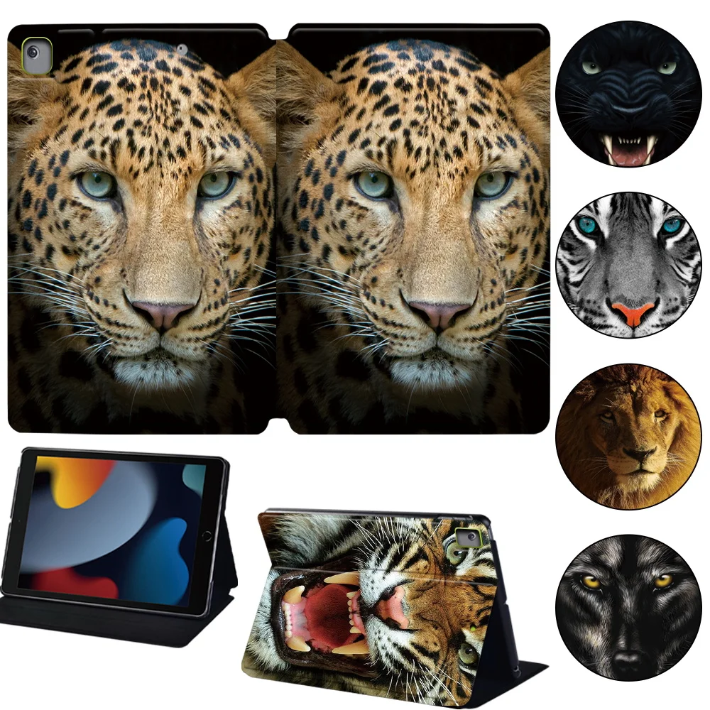 Case For iPad 2 3 4 5 6 7 8 9 10 Air 2/3 4 / 5  Mini 1 2 3 4 5 6 Pro 11 Printed Animal PU Leather Stand Folio Cover+ Stylus