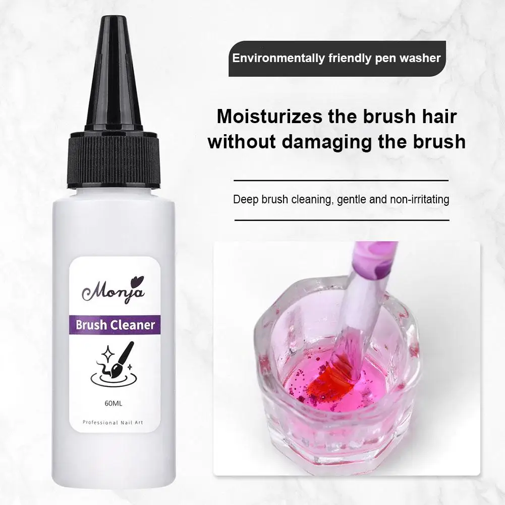 Płyn do czyszczenia pędzli do paznokci 30/60ml, usuwający akryl, profesjonalny, szybki, do manicure UV, żelu, narzędzie, odtłuszczacz, polerka, czyszczenie F1L0