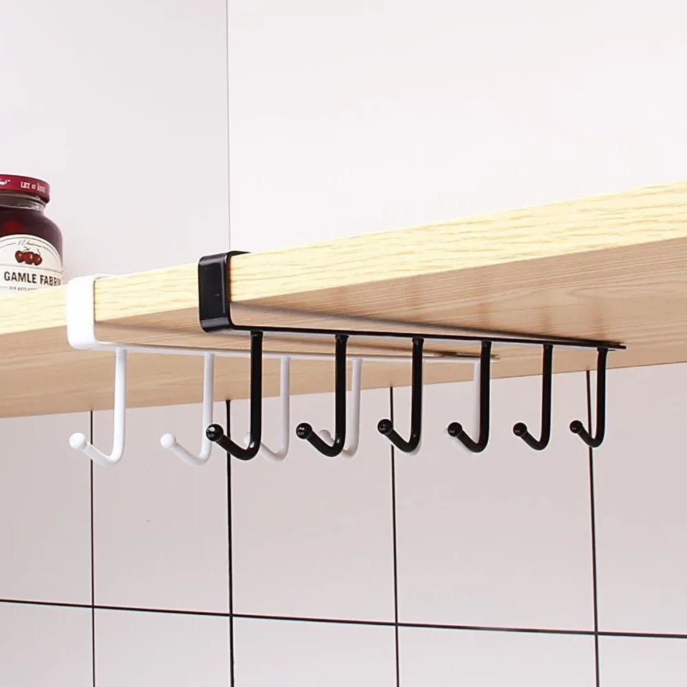 1 Stück schwarzer Küchenaufhänger-Haken ohne Spuren oder Nägel zum Aufbewahren von Töpfen, Schaufeln, Hängestücken, Küchenutensilien, Lagerregalen – Detail 3