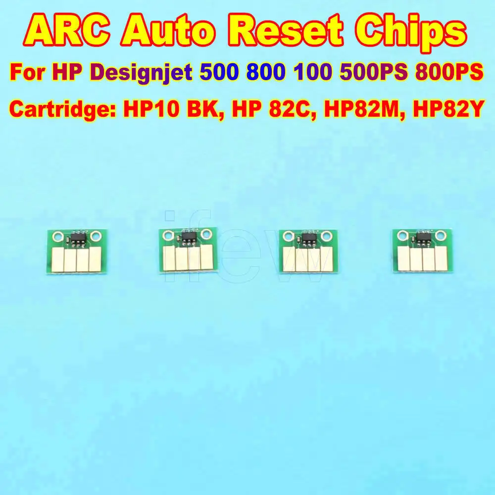 

Pinter Ink Cartridge Chip For HP DesignJet 500 800 100 500PS 800PS CH565AN C4911A C4912A C4913A ARC Auto Reset Chip For HP 10 82