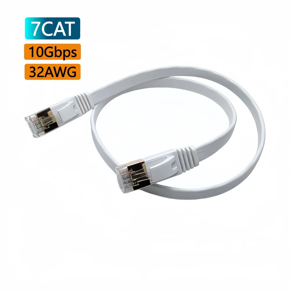 10Gbps CAT 7 Shielded Ethernet RJ45 LAN Network Cable Cat7 Flat Patch For Modem Router Loptop PC 0.3M 0.5m 1m 2m 3m 5m 10m