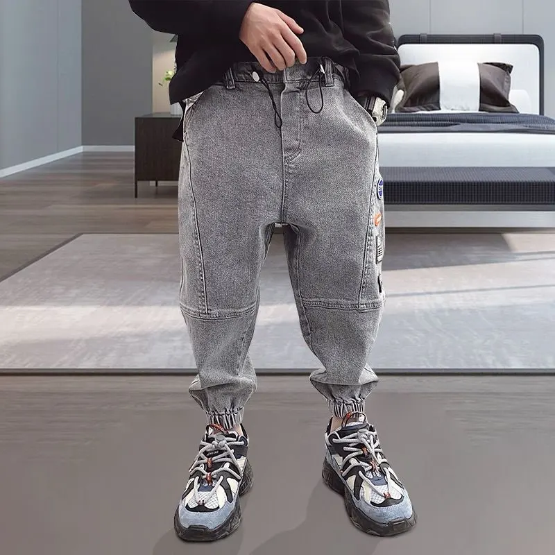 

Spring and Autumn Children's Jeans Fashion New Style Boys' Loose Casual Pants 110-160cm
