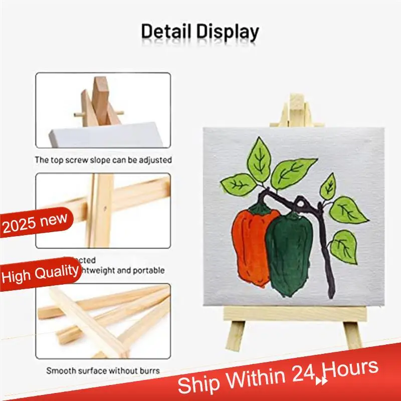 AC18(Guaranteed) 16 Pack 4 X 4 Inch Stretched Mini Canvases Small Painting Canvas With Easel Art Canvases For Kids Painting Craf