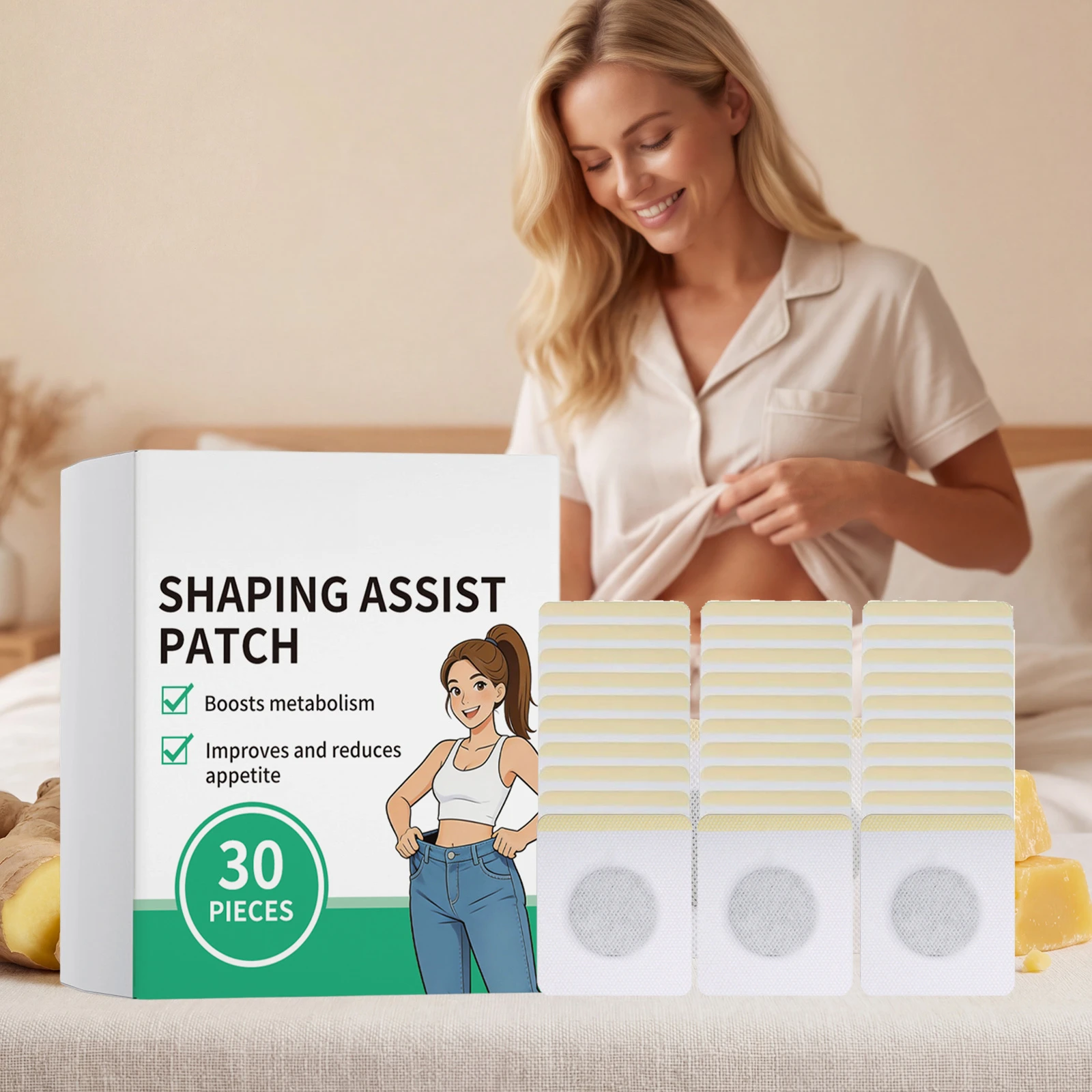 30PCS NAD+ Body Management Patch Easy To Use Skin Friendly Daily Body Care Support Sticker For Daily Wellness Use