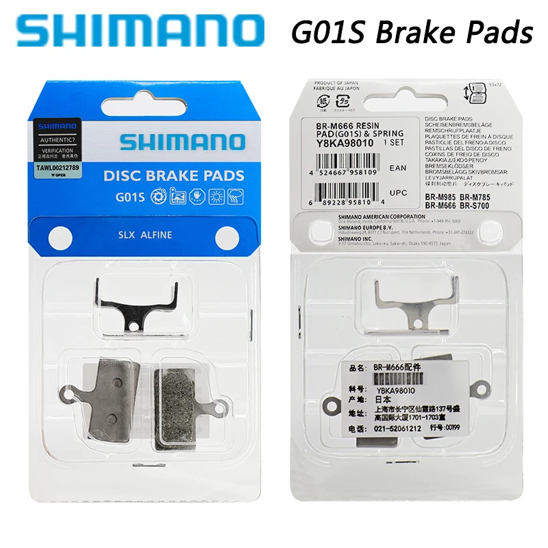 SHIMANO G01S Resin Disc Brake Pad MTB Bicycle for M6000 SLX M7000 Deore XT M8000 M615 M666 M675 M785 RS785 Bike Parts