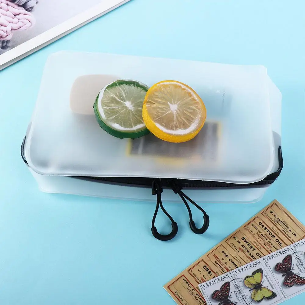 Simple Toiletry Bag Bath Storage Wash Pouch TPU Female Transparent Cosmetic Bag Storage Bag Matte Makeup Case Soft Film Bag