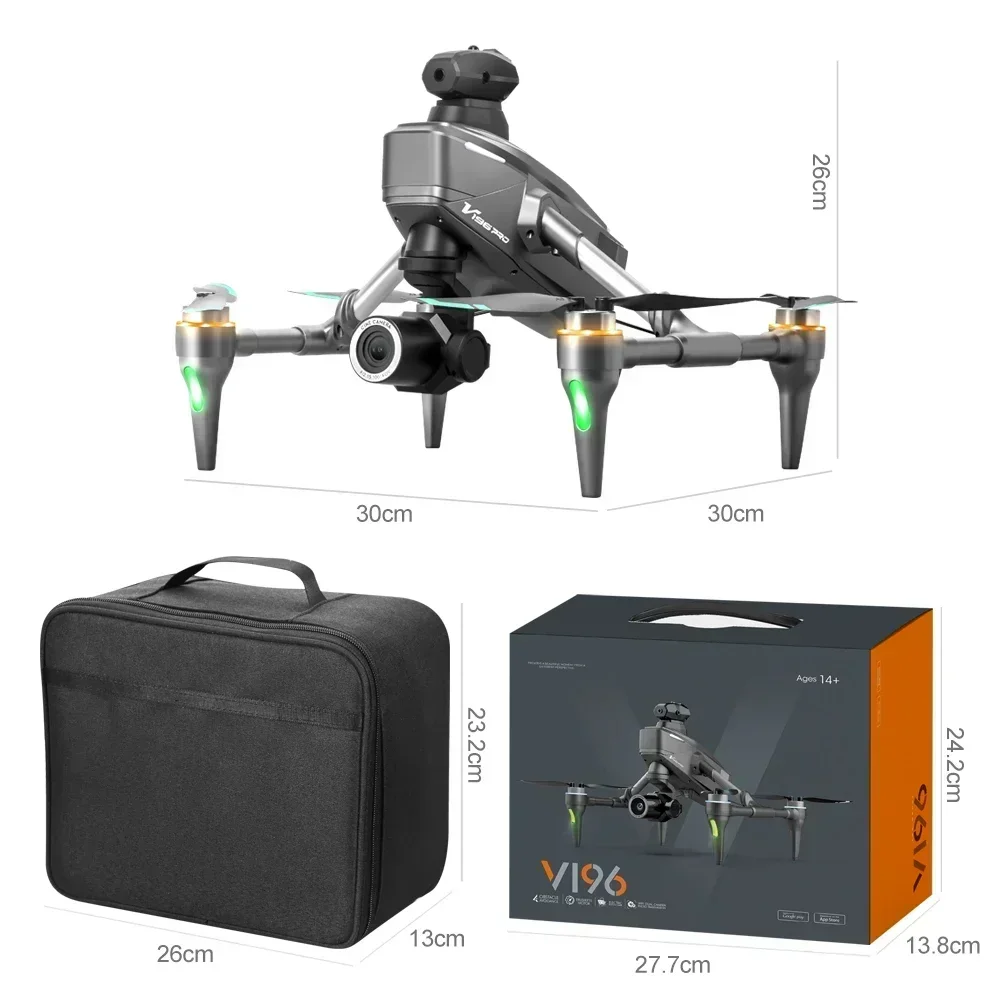 Edward V196 Fpv Drone 8K Professionele Dual Camera Borstelloze WIFI FPV Obstakel vermijden Optische Stroom RC Opvouwbare Quadcopter Speelgoed