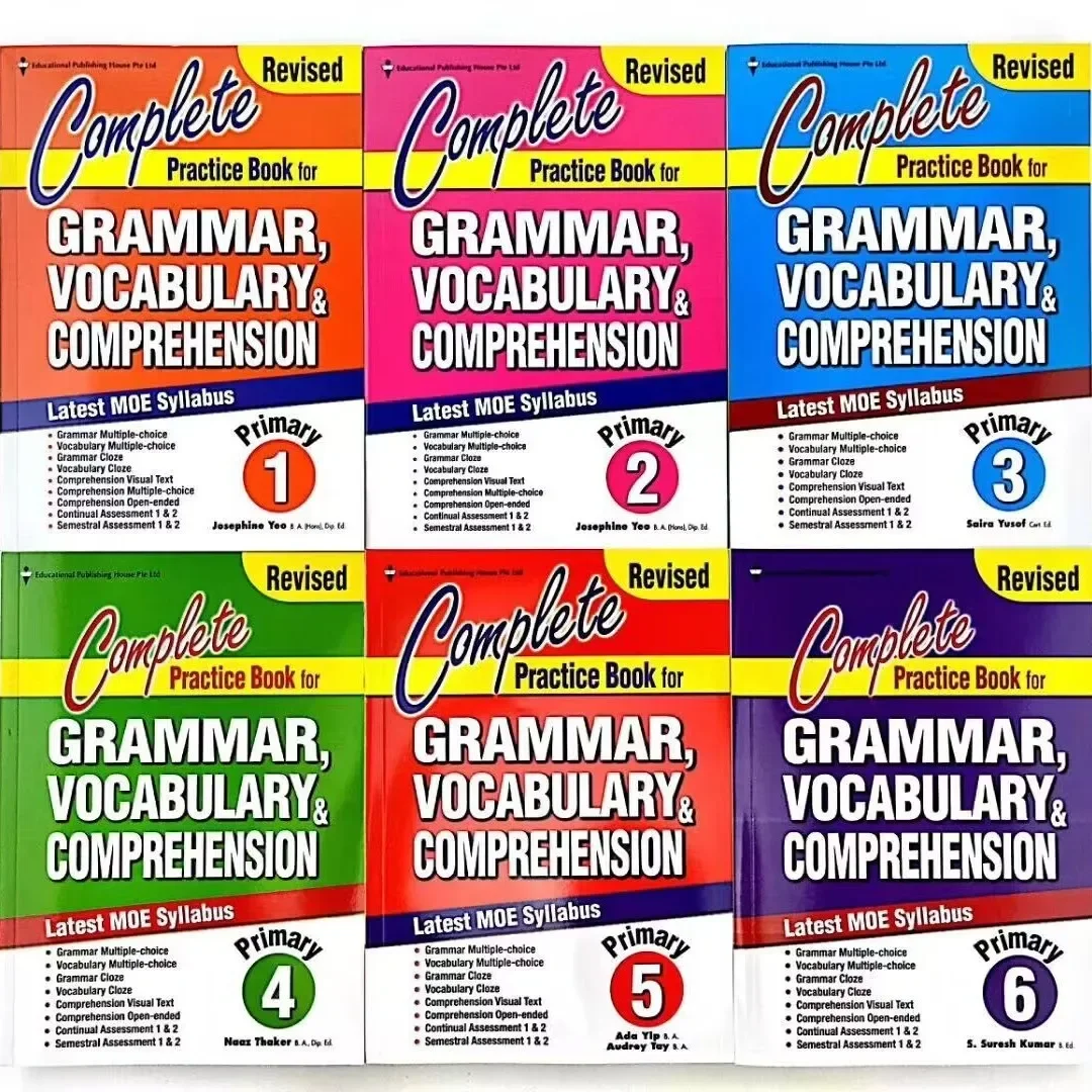 

6 Pcs/Set SAP Primary School Grade 1-6 Complete Practice Book for Grammar Vocabulary and Comprehension English Learning Textbook