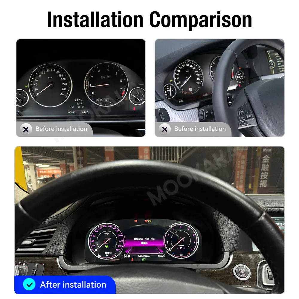 Android Auto Carplay For BMW 5 Series F07 F10 F11 F18 2009-2018 Car Digital Gauge Cluster Dashboard LCD Instrument Panel Meter