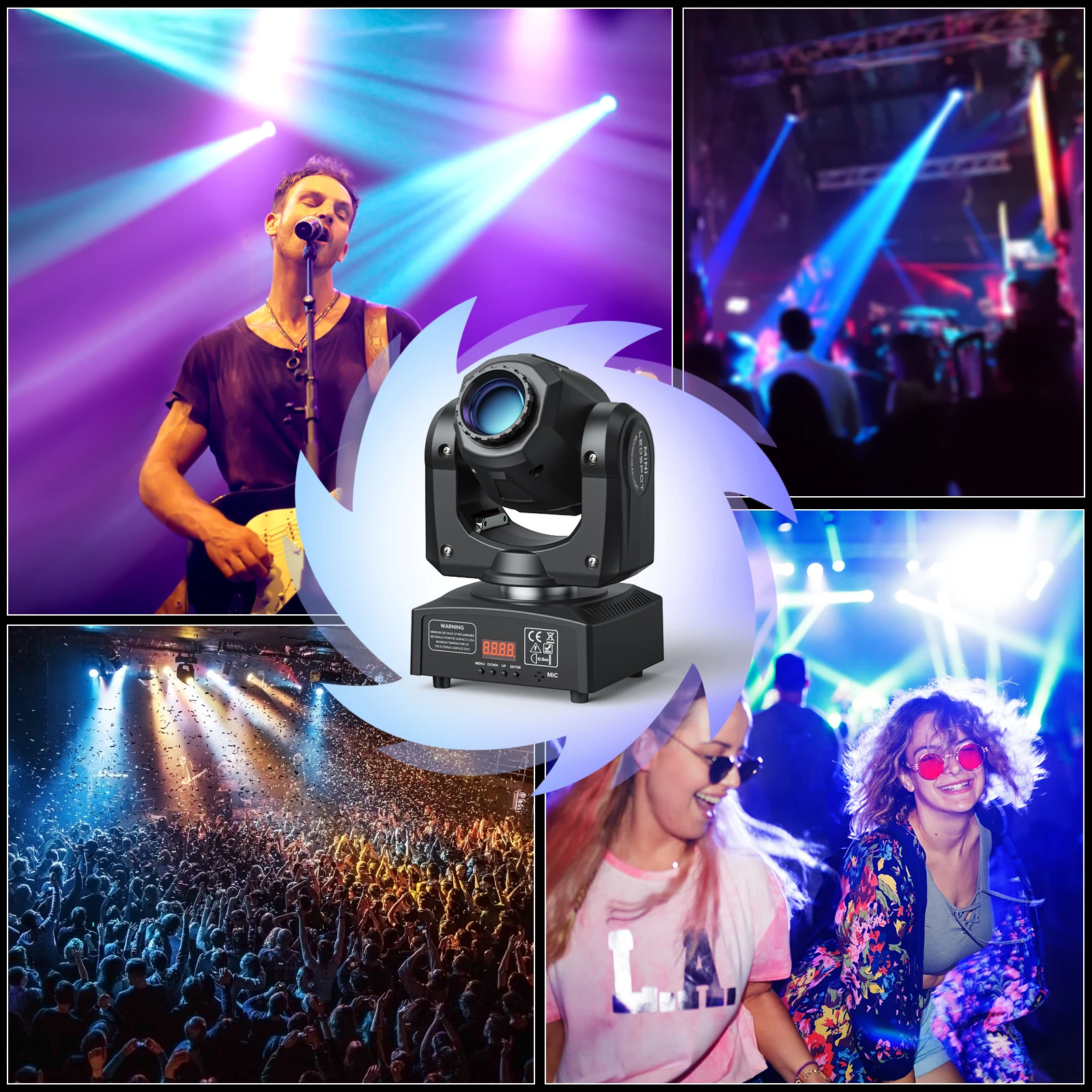 Imagem -06 - Rgbw Beam Moving Head Light Gobos Stage Effect Projector Dmx512 para dj Disco Party Feriado Bar Clube Casamento Aniversário