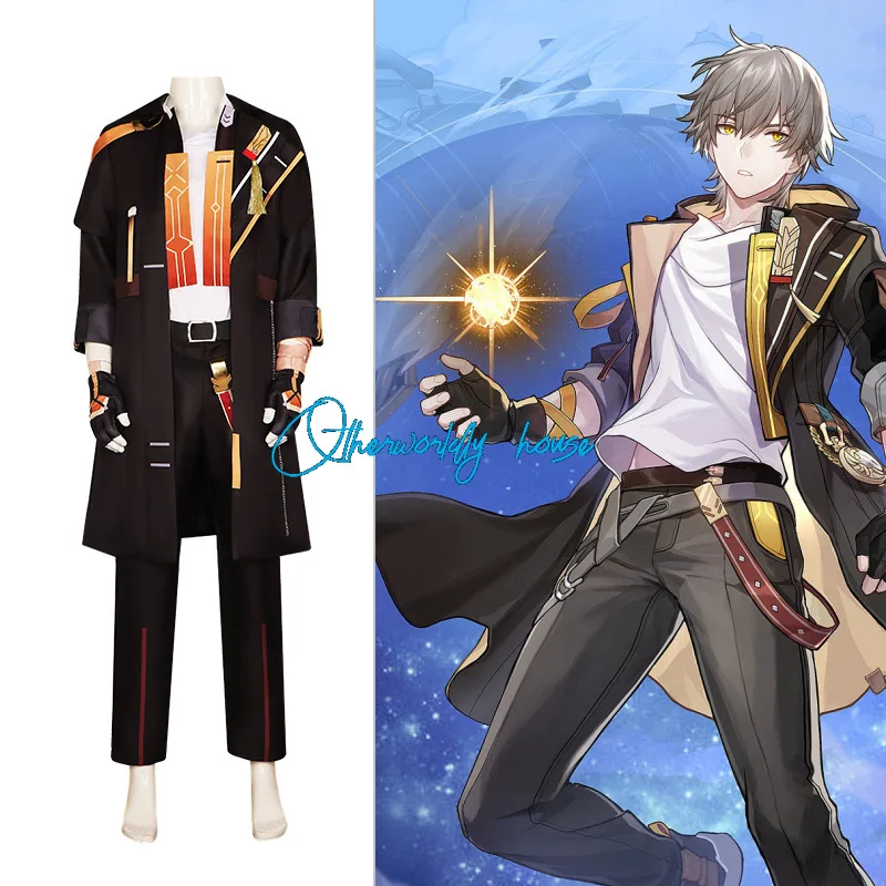 Protagonist Trailblazer Cosplay Game Honkai : Star Rail Costume Wig Men Game Uniform Suit Halloween Party Masquerade Costume Set